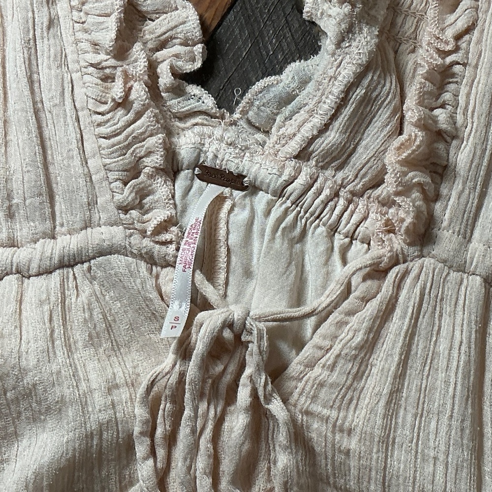 Free People Antoinette Mini Dress Pebble Ruffle Boho Size Small - Picture 7 of 11